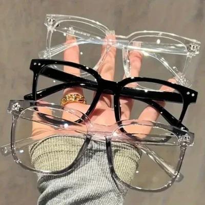 Vintage Transparent Computer Glasses Frame Women Men Anti Blue Light Square Eyewear Blocking Glasses Optical Spectacle Eyeglass