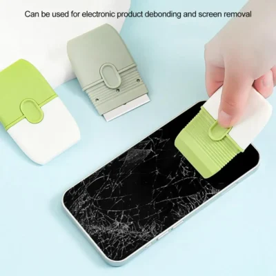 Mini Spatula with Protective Cover Compact Portable Double-Ended Wall Ceramic Cleaner Tile Scraper Multifunctional Cleaning Tool
