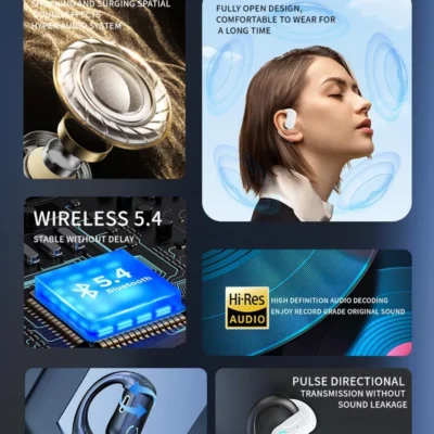 Earpiece Business Headphones Earbuds Single Ear Earpiece Wrap Around Earbuds with Earhooks Bluetooth-compatible Earphone