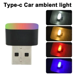 Car Mini USB LED Ambient Light Decorative Atmosphere Lamps For Interior Environment Auto PC Computer Light Decorative Lamps E9H0