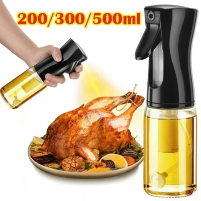 200/300/500ml Oil Spray Pots Kitchen Household Edible Olive Oil Spray Bottle Atomized Misty Oil Tank Air Fryer Spray Bottle