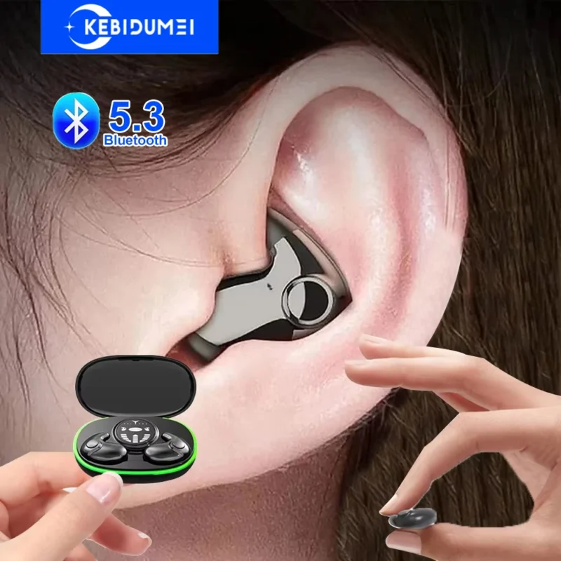 invisible sleep earphones bluetooth 5.3 headphones ipx5 waterproof noise reduction earbuds touch control wireless headsets