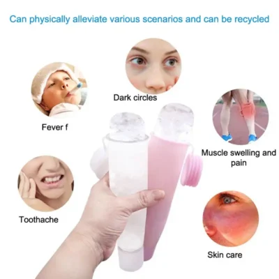 1PCS Silicone Cube Tray Shape Ice Roller Face Facial Freezing Reusable For Reducing Puffiness Enhancing Skin Care Facial Massage