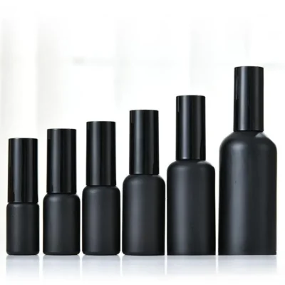5/10/15/20/30/50/100ML Black Glass Bottle Empty Pump Bottle Spray Perfume Lotion Oil Dispensing Containers Refillable Bottle