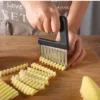 stainless steel potato chip slicer manual french fried cutters dough vegetables fruit wrinkles wave slicer potato chopper