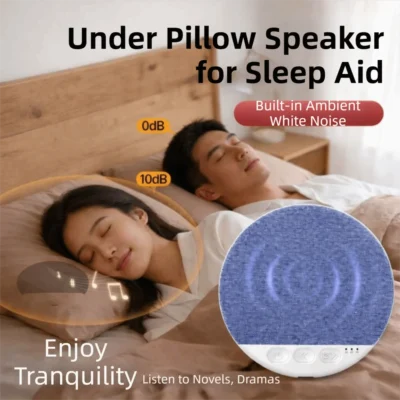 Bluetooth 5.4 Under Pillow Bluetooth Speaker Mini For Better Sleep Sound Machine Timed Shutdown Ultra-Thin White Noise Machine