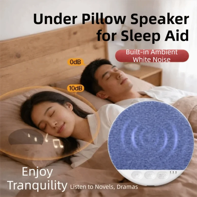 bluetooth 5.4 under pillow bluetooth speaker mini for better sleep sound machine timed shutdown ultra thin white noise machine