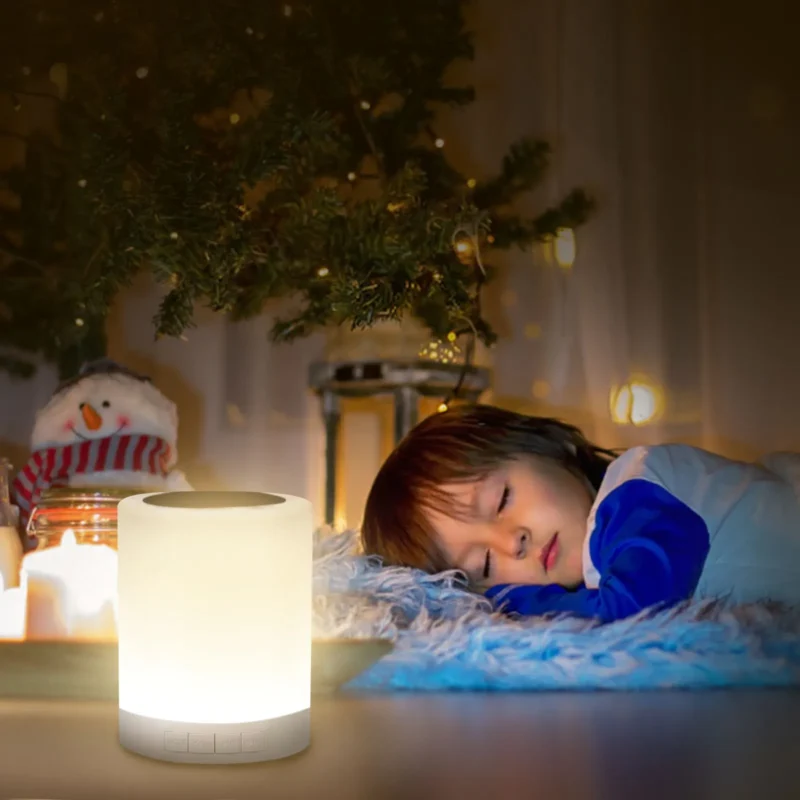 night light bluetooth speaker wireless portable mini player touch clap light colorful led bedside table lamp for bedroom outdoor