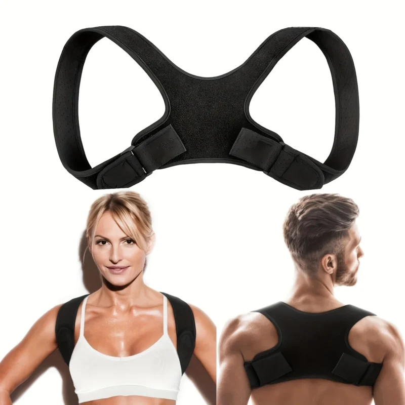 1pc back brace posture corrector for women and men adjustable upper back support and shoulder back brace for neck, clavicle