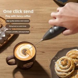Mi Milk Frother Handheld Foam Maker For Latte Mini Whisk Coffee Cappuccino Frappe Matcha Hot Chocolate Egg Beater Electric Mixer