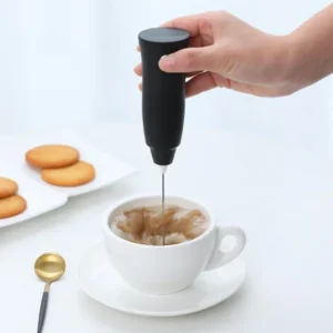 Stainless Steel Electric Hand Mixer for Baking, Portable Mini Whisk for Milk Tea/Coffee, Handheld Blender with Anti-Slip Grip