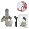 nose hair trimmer cleaner for men women stainless steel manual mechanical shaving razor washable hair removal tools with brush