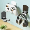 wall mounted game controller bracket base no punching easy install required controller storage rack for gaming headset bracket