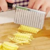 2pcs potato french fry cutter kitchen accessories wave knife chopper serrated black and red random delivery