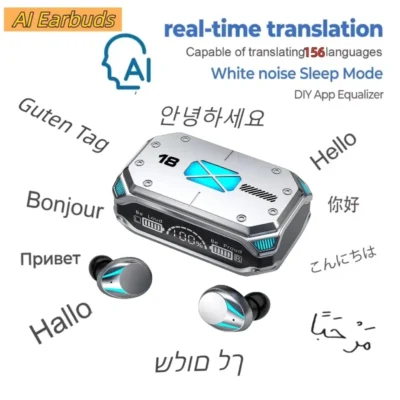 AI Real time Translation Earbuds Magic APP 156 Languages Meeting Summary Bluetooth Headset Business Travel Wireless Translator