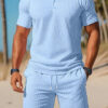 Men's Casual Summer Mesh Shirt & Shorts Set