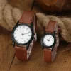 Minimalist Couples Quartz Watch Set (Leather Strap)